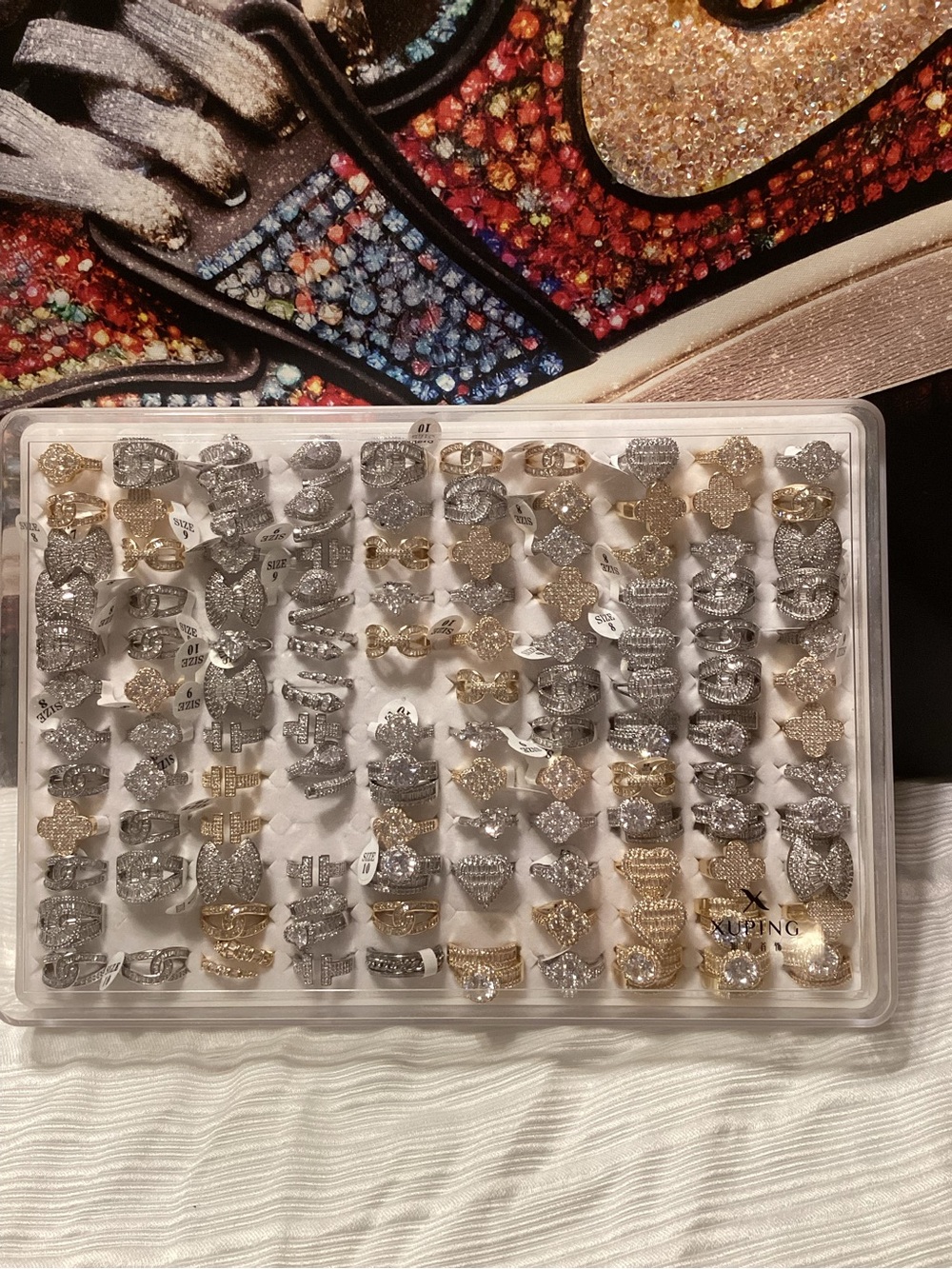 Assorted Pave Cocktail Rings - Gold & Silver Tones - Picture 6 of 6